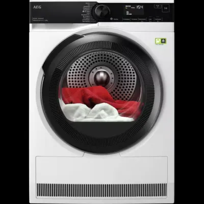 Obrázok produktu pre AEG Series 8000 TR8T75780, Voľne stojaci, Predné plnenie, Tepelné čerpadlo, Biela, Otočné, Dotyk, Pravý