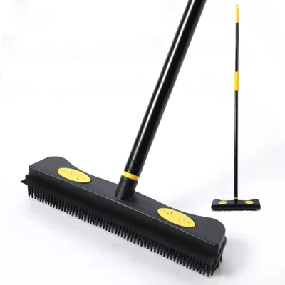 Produktbild von Yocada Gummibesen zur Tierhaarentfernung, 2-in-1-Bodenbürste mit Rakel, Teppichr
