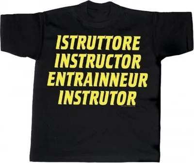 Produktbild von T-Shirt uni mit Aufdruck - Istruttore Instructor Entraineur Instrutor - 10598 - Gr. S - XXL Größe - S