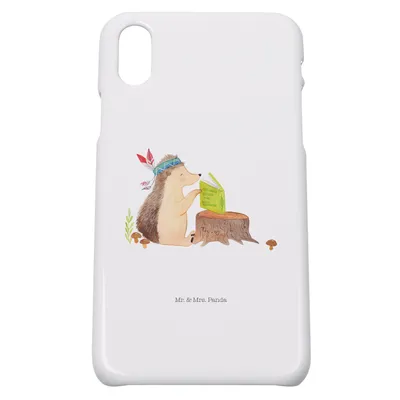 Produktbild von Mr. & Mrs. Panda Iphone 10 Handyhülle Igel Federschmuck - Weiß - Geschenk, Camping, Lagerfeuer, Indianer, Tiere, X, Cover, Abenteuer, Handy, Hülle