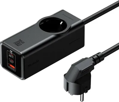 Produktbild von Mcdodo Stromversorgungsliste GaN 1x USB 2x USB-C 1x AC 70W
