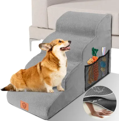 Produktbild von Haustierleiter 50 cm hoch mit 4 Stufen, abnehmbar und rutschfest
