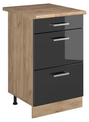 Zdjęcie produktu dla Szafka dolna do kuchni Vicco R-Line Antracyt połysk/Dąb goldkraft 50 cm blat roboczy Dąb Goldkraft, Model 69900