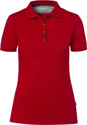 Produktbild von HAKRO Poloshirt Baumwolle-Tec Damen #214 Gr. L rot