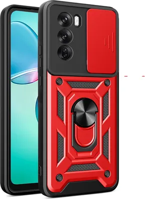 Produktbild von Hülle für Oppo Reno12 5G Magnetische Ring Ständer Halter Dia Kameraschutz TPU Bumper Silikon Schutzhülle Rot