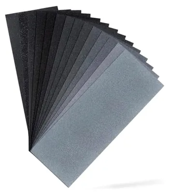 Produktbild von Schleifpapier Set,14 Stück Körnung von 400 bis 2000 Fein Sandpapier,Nass und Trocken für Auto, Metall,Holzmöbel,Stein,Lack,Glas Wasser Schmirgelpapier,9 x 3,6 Zoll