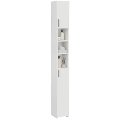 Produktbild von Badschrank Hochschrank schmal weiß matt - 182x20x24 cm mit 8 offenen Ablagen