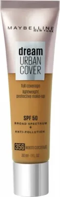 Imagen del producto de Maybelline New York, Base de maquillaje Dream Urban Cover, tono 356 Warm Coconut, 30 ml