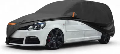 Produktbild von Autoabdeckung fš¹r VW Caddy 2015-2020 PEVA Spunlace Baumwolle Outdoor Voll Autoabdeckung Wasserdicht Winddicht Sonne Regen Schnee Schutz mit Passagiertš¹r Rei?verschluss Schwarz