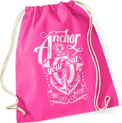 Produktbild von Turnbeutel Anker Hipster Beutel Tasche Anchor Jutebeutel Stringbag Beuteltasche