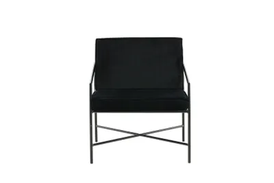 Image de Rakel Fauteuil en velours, noir.