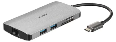 Image de D-Link DUB-M810  8-in-1 USB-C Hub mit HDMI/USB-PD/GBE/SD-R. retail