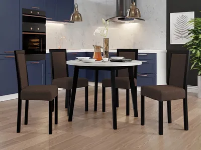 Obrázek produktu pro Sestava 4+1 do jídelny SALUSIA 1 - bílá / černá / hnědá 2