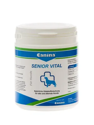 Produktbild von Canina Senior Vital, Hund, Puder, Allgemeiner Gesundheitszustand, Haut & Haarkleid, Senior, Flasche, 500 g