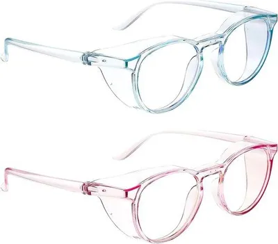 Image de Lunettes de sécurité anti-buée rose/bleu, lot de 2