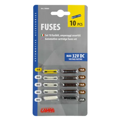Immagine prodotto di Set di 10 fusibili assortiti 12/32V