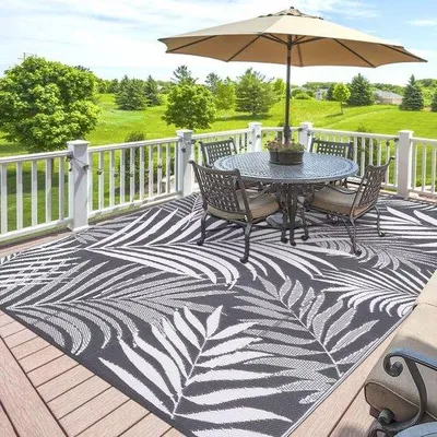 Produktbild von Famanu Outdoorteppich 180 x 270 cm - Grau, wendbar, UV-beständig