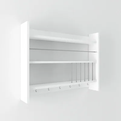 Image de Étagère de cuisine en panneau mélaminé blanc 85 x 65 x 15 cm