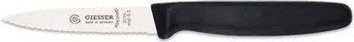 Produktbild von Giesser Messer Gemüsemesser Spickmesser Officemesser Klinge mittelspitz - 8 cm Wellenschliff, Schwarz