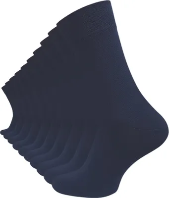 Produktbild von Cotton Prime® 10 Paar Komfortsocken ohne Bund Gesundheitssocken aus Baumwolle 35-38 marineblau