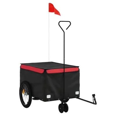 Produktbild von vidaXL Fahrradanhänger Schwarz und Rot 30 kg Eisen