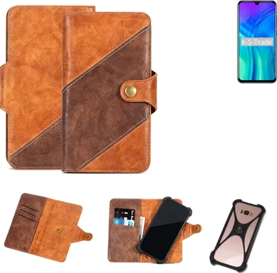 Produktbild von K-S-Trade Handyhülle Schutzhülle Bookstyle Case Wallet-Case kompatibel mit Huawei Honor 20 Cover Klapphülle Kantenschutz Smartphone dunkelbraun