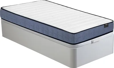 Produktbild von Bett mit Bettkasten - 90 x 190 cm - Weiß - Taschenfederkernmatratze - Höhe 19 cm - DAYNI von YSMÉE