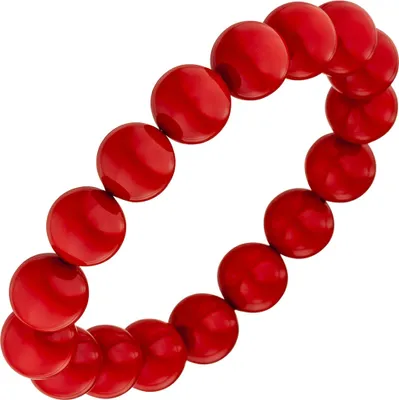 Produktbild von Armband Armschmuck Armkette Muschelkern Perlen rot 12mm dehnbar 19cm