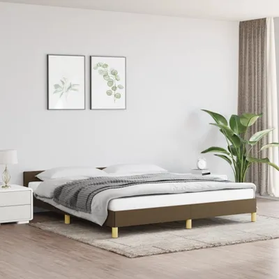 Produktbild von Bettgestell mit Kopfteil Dunkelbraun 180x200 cm Stoff , Klassische Betten Design 2024
