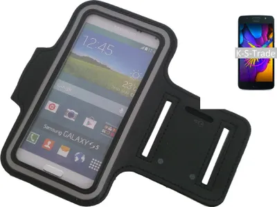 Produktbild von Kompatibel mit Motorola Moto G5s Neopren Jogging Armband Sportarmband Oberarmband schwarz kompatibel mit Motorola Moto G5s mit Reflektor Streifen.