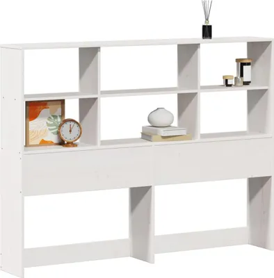 Produktbild von vidaXL Kopfteil mit Stauraum Weiß 160 cm Massivholz Kiefer