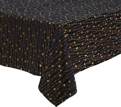 Produktbild von Tischdecke aus Samt mit Sternenmotiv 140x240cm schwarz