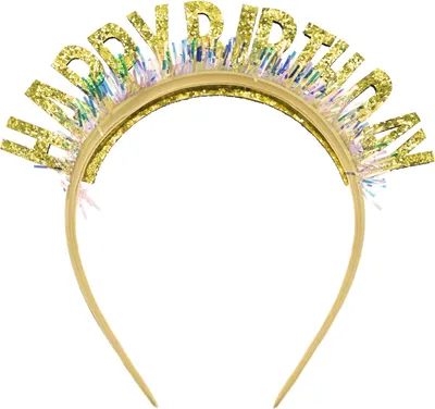 Produktbild von Oblique Unique Haarreifen Happy Birthday irisierend Haarreif für Geburtstag Jubiläum Mädchen Damen Frauen - gold
