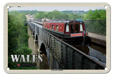 Produktbild von Blechschild Reise 18x12cm Wales United Kingdom Pontcysyllte Aquädukt