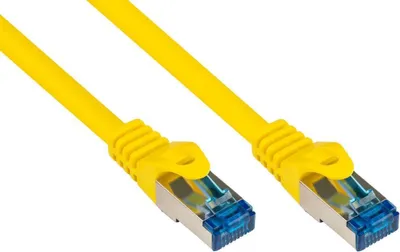 Imagen del producto de Cable Alcasa Cat6a de 15 metros, categoría Cat6a, tipo S/FTP (S-STP), conectores RJ-45 en ambos extremos, color amarillo