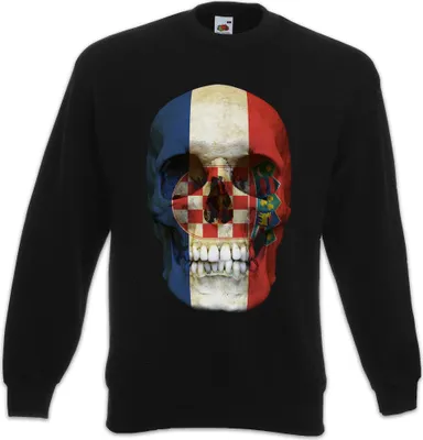 Produktbild von Urban Backwoods Croatia Skull Flag, Sweatshirt, Farbe: Schwarz, Größe: 3XL
