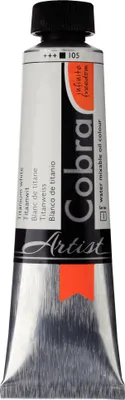Produktbild von Cobra Artist Wassermischbare Ölfarbe Tube 40 ml Titanweiß 105