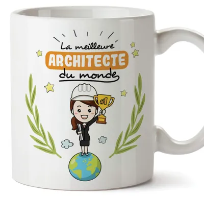 Keramikbecher Architekten-Motiv 350 ml spülmaschinenfest
