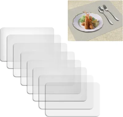 Produktbild von Famanu Platzsets Transparent - Set von 8 - Antirutsch und Waschbar - Hitzebeständig