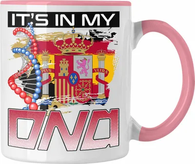 Produktbild von Trendation - Spanien Tasse Geschenk für Spanier Geschenkidee Spruch Its In My DNA (Rosa)