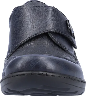 Produktbild von Rieker Damen Slipper extra Weit Klettverschluss bequem Halbschuh 48951, Größe:38 EU, Farbe:Blau