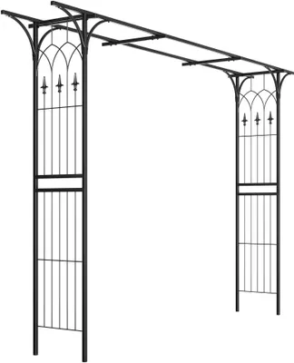Produktbild von ALEOS. Eleganter XXL Rosenbogen Rankhilfe Pergola aus Metall schwarz Modell 5040