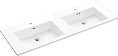Produktbild von Differnz Doppelwaschtisch Industrial 140 x 46 cm weiß glänzend 36.011.89