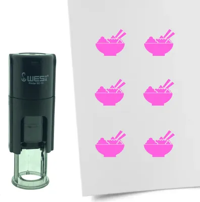 Produktbild von CombiCraft Selbstfärbender Stempel 'Pokebowl' in der Farbe Pink, Ø10mm