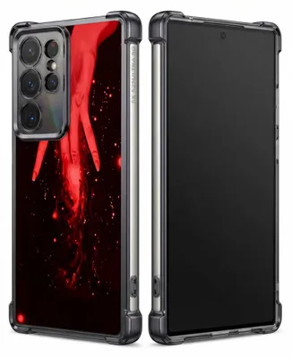Produktbild von Personalisierte Hülle mit Bild für Samsung Galaxy S25 Ultra Elektroplattiert TPU Stoßdämpfer Handyhülle mit Rotes abstraktes Spritzdesign