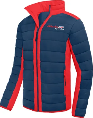 Productafbeelding van Nebulus Winterjas FIGHT, heren, warme outdoorjas, praktische en veelzijdige tussen- en winterjas, model P5904 - heren, marineblauw-rood, maat 3XL