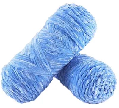 Image de Fil à tricoter Samtgarn, laine à peluche, 100g, bleu