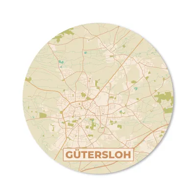 Produktbild von MuchoWow® Mauspad Mousepad Gütersloh - Karte - Vintage - Stadtplan 30x30 cm - Mousepads - Maus Mat - Pad - Mausunterlage - Tischunterlage - Schreibtischmatten