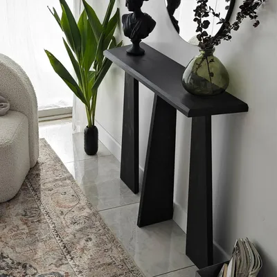 Produktbild von Konsolentisch Dflamign, Ausziehbarer Mehrzwecktisch, Eingangskonsole, Regal mit Erweiterungen, 100x28h83 cm, Anthrazit