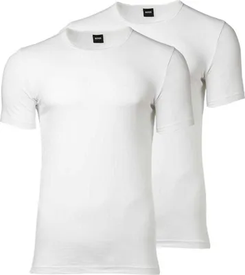 Produktbild von 2er Pack BOSS Rundhals O-Neck T-Shirts Baumwolle Stretch 2 Weiß M